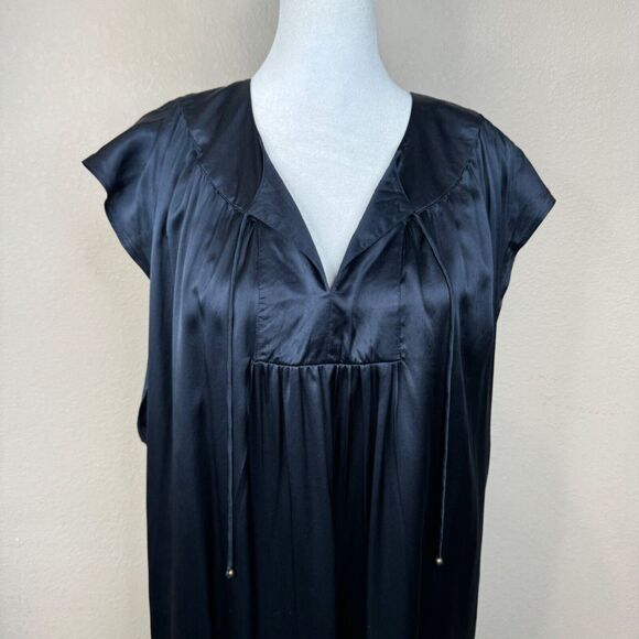 Calypso Blue Satin Silky Soft Sleeveless Slip Dress Romantic Capsule - Picture 2 of 11